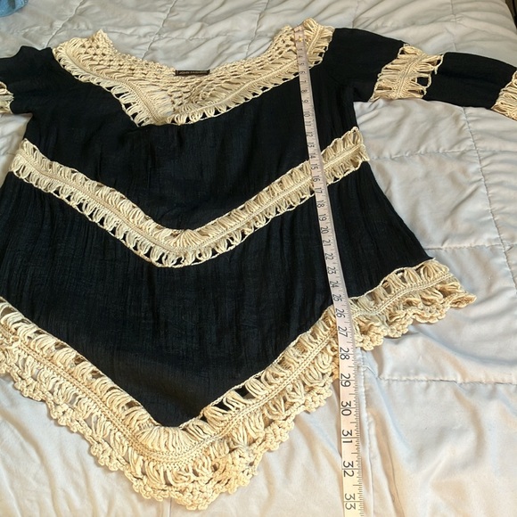 Boho Crochet Black Top - Picture 10 of 14